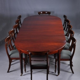 Antieke tafel / Louis Seize coulissentafel ca. 1800 tot 4,88 m. lang met 7 inlegbladen (No.911756)
