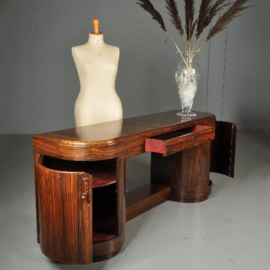 Antieke kast / Art deco dressoir of sideboard in palissander  ca. 1915 met ronde deuren (No.460247)