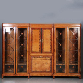 Antieke kast / 3 meter brede Boekenkast / Garderobekast art deco ca. 1915 (No.630954)