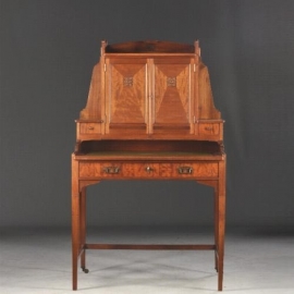 Antieke bureaus / Hollandse Art Deco secretaire in mahonie ca. 1900 (No.692309)