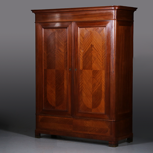 Art Deco tweedeurskast met gespiegelde panelen kapstok met deuren of garderobekast  ca 1910  (No. 311710)