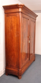 Antieke kast / Robuuste Hollandse 2-deurskast ca. 1850 in mahonie / bloemmahonie (No.48090)