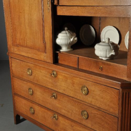 Antieke kast / Blond eikenhouten Hollands Louis Seize kabinet ca. 1790 (No.450215)
