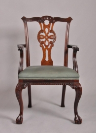 Antieke armstoel / bureaustoel in chippendale stijl ca. 1890 (No.463599)