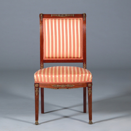 Stel van 6 Mahonie stoelen Empire door Pander ca 1890 incl stof naar wens  (No.440545)