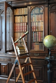 Antieke klassieke  kast / Breakfront Boekenkast zeer groot ca. 1870 met 8 deuren en 8 laden 2,63 hoog (No.474212)