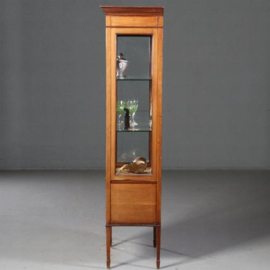 Antieke kast / Vitrinekast met deur en klep bekleed interieur ca. 1900 (no.732513)