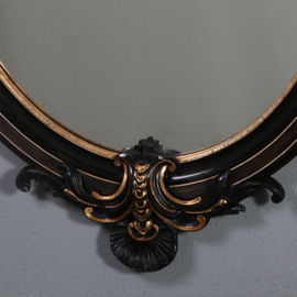 Antieke spiegels / Ovale spiegellijst in zwart met goudkleurige accenten ca. 1865 Groningen (No.883010)