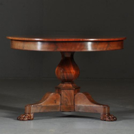 Antieke tafel / Kleine ronde tafel  Hollands ca. 1820 mahonie (No.410413)
