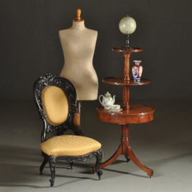 Antieke stoelen / Salonstoel in zwart gepolitoerd mahonie Willem III ca. 1875 (No.380960)