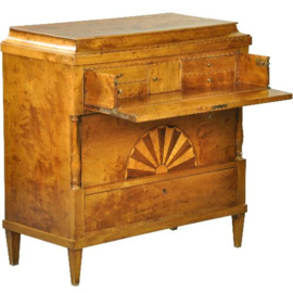 Antieke kast / Zonnige blonde commode met secretaire lade ca. 1900 (No.370555)