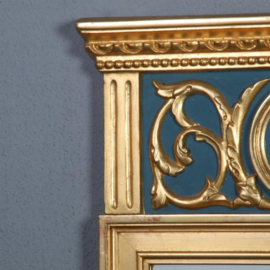 Antieke spiegels /  Zweedse spiegel in goud en blauw Gustavian stijl ca. 1950 (No.782321)