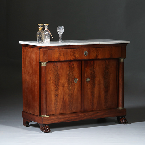 Empire Penantkast ca 1810 in mahonie met marmer blad (No.300215)