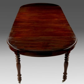 Antieke tafel / Coulissentafel Frankrijk met paraplupoot ca. 1860  - 3,80 m. lang met vijf inlegbladen (No.600242)