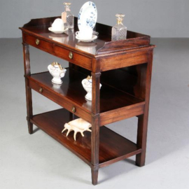 Antieke kast / wandtafels / sidetables /  Hollands palissander dessert ca. 1860 met uittrekbare etagère (No. 690713)