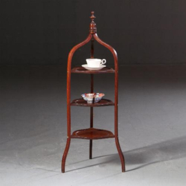 Antieke bijzettafels /  Engelse cakestand of Etagère ca. 1890 in mahonie met ingelegde bies  (No.662724)