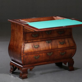 Antieke ladekasten / Rococo Commode / bureau met uitklapbaar werkblad ca. 1750 mahonie (No.782001)