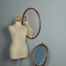 Antieke spiegels / Notenhouten spiegellijst met facet geslepen spiegel Ca. 1900 Engeland (No.521412)