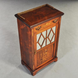 Antieke kast / Engels palissander muziekkastje ca. 1875 met mooi inlegwerk (No.200267)