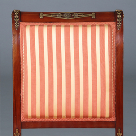 Stel van 6 Mahonie stoelen Empire door Pander ca 1890 incl stof naar wens  (No.440545)