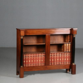 Antieke kast / Kleine open boekenkast 2e empire  ca. 1860  mahonie met zwart (No.612242)