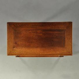 Antieke bijzettafels / Sidetable / Wandtafel met lade en onderblad ca. 1875 in eikenhout (No.981323)