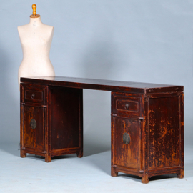 Smalle lange wandtafel of sideboard  prachtige patina ca 1890 (No.450350)