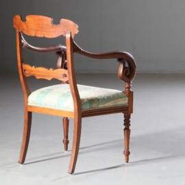 Antieke armstoelen / Stel Willem III Armstoelen / Bureaustoelen ca. 1870 mahonie incl herstofferen naar wens (No.630131)