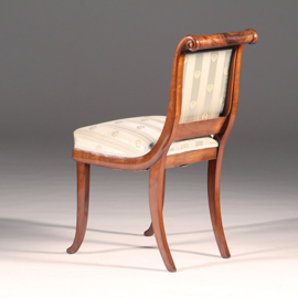 Antieke stoelen / Stel van 6 Empire eetkamerstoelen ca 1800 incl stoffering naar wens (No.901245)