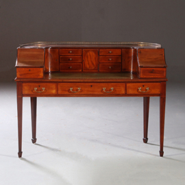 Antieke bureaus / Groot Carlton House desk in mahonie Mid Victorian ±1870 vrijstaand (No.863140)
