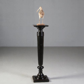 Antieke bijzettafels / Hoge piëdestal / Zuil zwart gepolitoerd Ca. 1850 Hollands (No.691742)