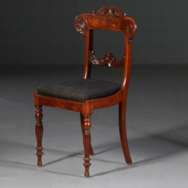 Antieke stoelen /  Stel van 6 eetkamerstoelen + 1 armstoel  ca. 1835 incl. bekleding naar wens (No.782319)