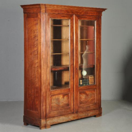 Antieke kast / Notariskast / boekenkast in mahonie met bloemmahonie ca. 1820 met 6 laden (No.361123)