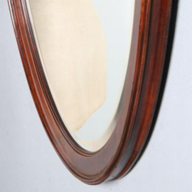 Antieke spiegel / Zeer grote ovale spiegel facet geslepen ca. 1900  (No.781921)