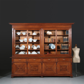 Antieke Kolossale boekenkast, bibliotheekkast ca 1880 afneembare kroon (No.891865)
