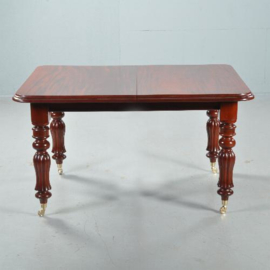 Antieke tafel / Lange rechthoekige  Engels.e coulissentafel ca. 1880 mahonie  3,42m. lang (No.411566)