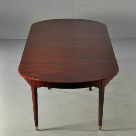 Antieke tafel / Hollandse Louis Seize coulissentafel ca. 1800 mahonie 3,67 m. lang (No.110553)