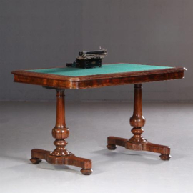 Antieke bureaus / Palissander schrijftafel / sofatafel / wandtafel ca. 1840 met groen laken (No.702542)