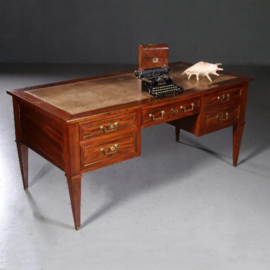 Antiek Bureau / Chique Schrijftafel in mahonie ca. 1860 met oud leer ingelegd (No.732511)
