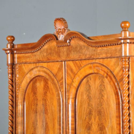 antieke kast / Mahonie boekenkast / servieskast ca. 1875 met 2 deuren en 1 lade (No.421357)