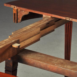 Antieke tafel / Strakke statige Hollandse Louis Seize 14 persoons eetkamertafel ca. 1800  (No.180413)