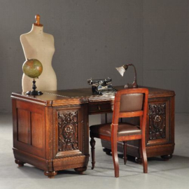 Antieke bureaus / Art Deco bureau met groen ingelegd schrijfblad ca. 1910 (No.172601)