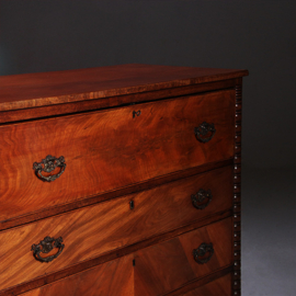 Commode laat Victoriaans met bureau en groen ingelegd leder schrijfblad ca 1890 (No.211110)