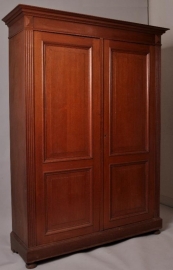 Antieke kast / Strakke Hollandse 2-deurskast gecanneleerde stijlen ca. 1890 (No.76181)