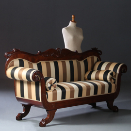 Antieke BAnken / Biedermeier sofa met gestoken zwanen ca. 1825 mahonie (No.881615)