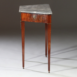 Wandtafel eind 18e eeuw  mahonie brons  grijs geaderd marmer blad   (No.951420)