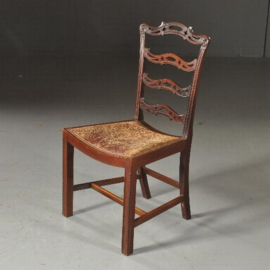 Antieke stoelen / stel van 8 mahonie ladderbacks vm Norman & Stacey 1910 bekleding naar wens (No.481843)