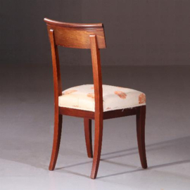 Antieke stoelen / Stel van 6  antieke mahonie stoelen ca. 1890 stoffering naar wens . (No.810941)