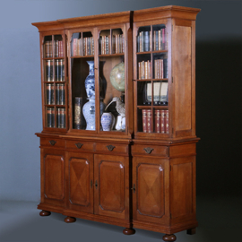 Hoge boekenkast bibliotheekwand "pander" ca 1910 met interessante roedeverdeling [No.211120)