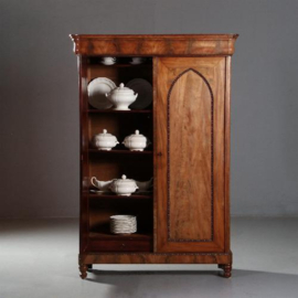 Antieke kasten / Hollandse Biedermeier tweedeurskast ca. 1830  in mahonie met bloemmahonie (No.840153)